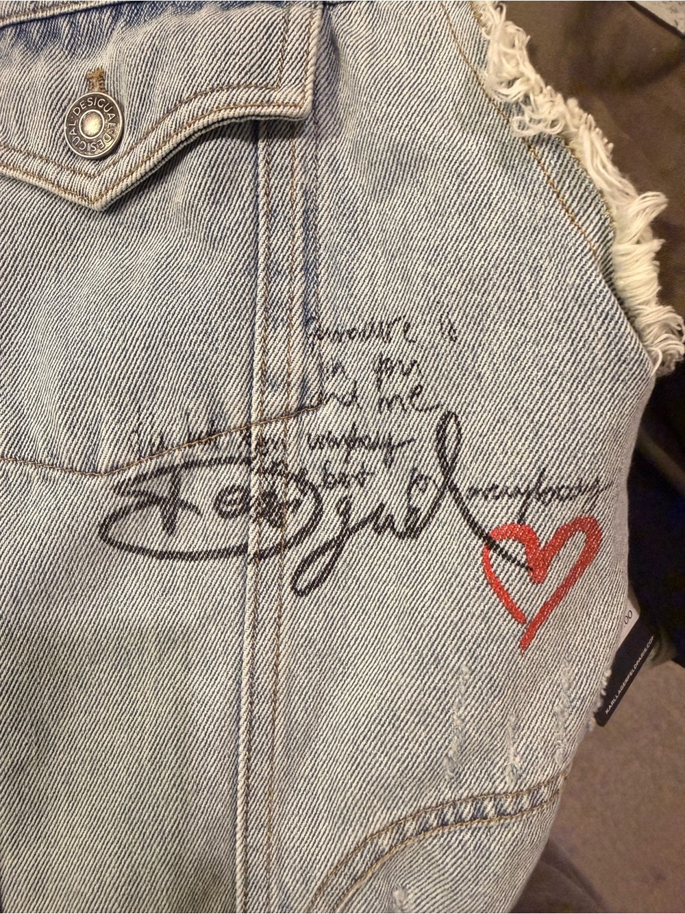 Desigual x Mickey Mouse Embroidered Mixed Media Denim Hooded Jacket Medium - Picture 10 of 13